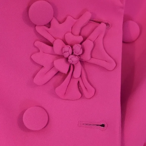 Pink Floral Embellished Blazer with Tailored Silhouette - Picture 2 of 12